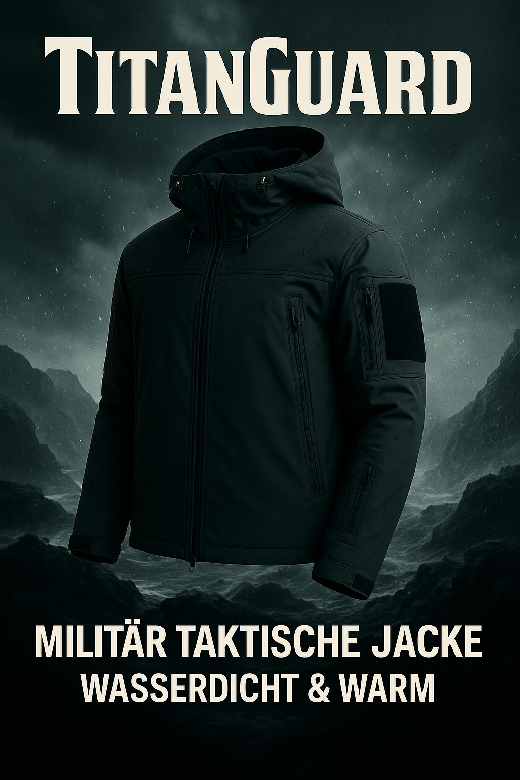 TitanGuard™ – Deutsche Taktische Jacke, 100 % Wasserdicht und Unzerstörbar [Limitierte Auflage] 🇩🇪