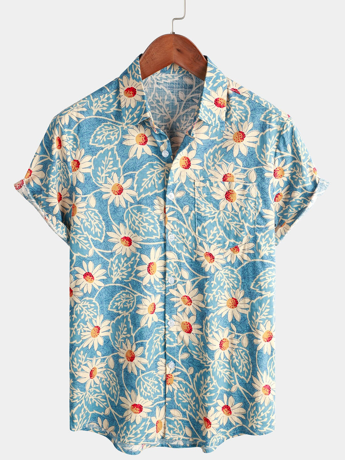 3er-Set | Retro-Herrenhemd aus Baumwolle mit hawaiianischem Blumenmuster