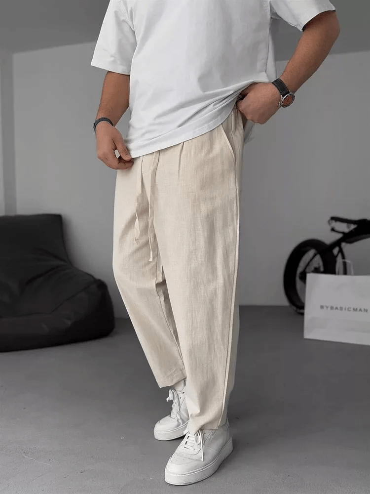 Leinenhose mit geradem Bein