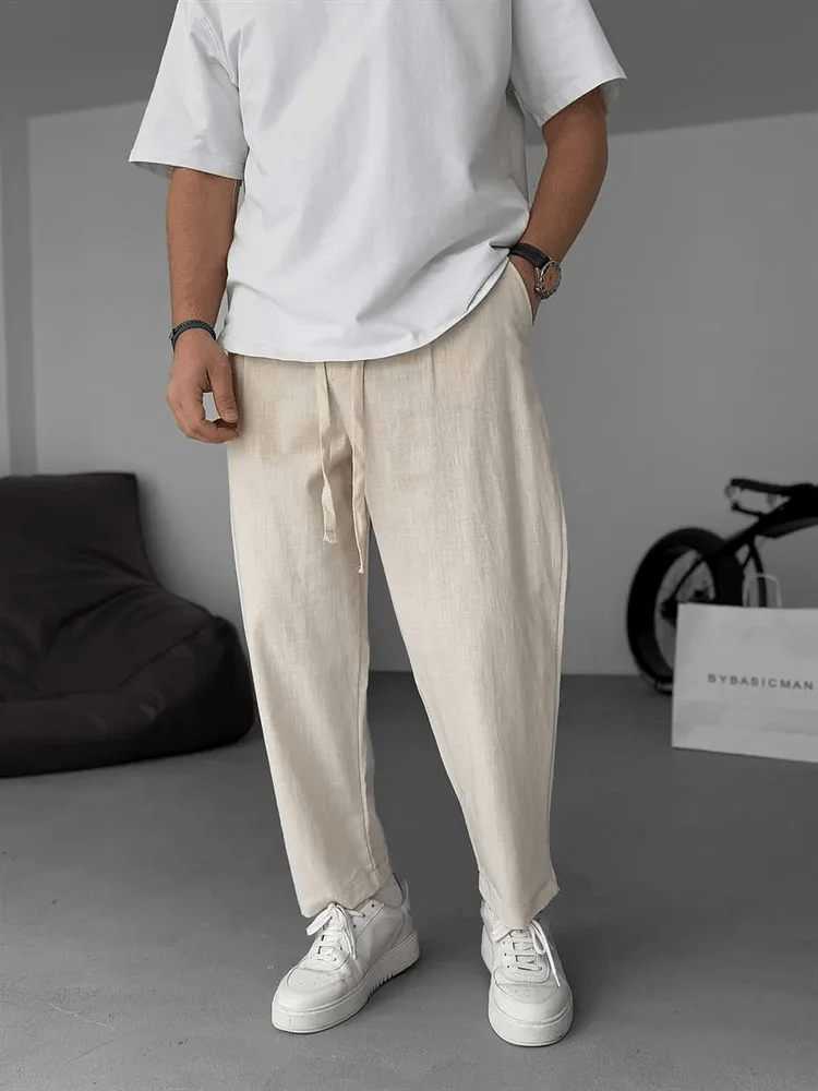 Leinenhose mit geradem Bein